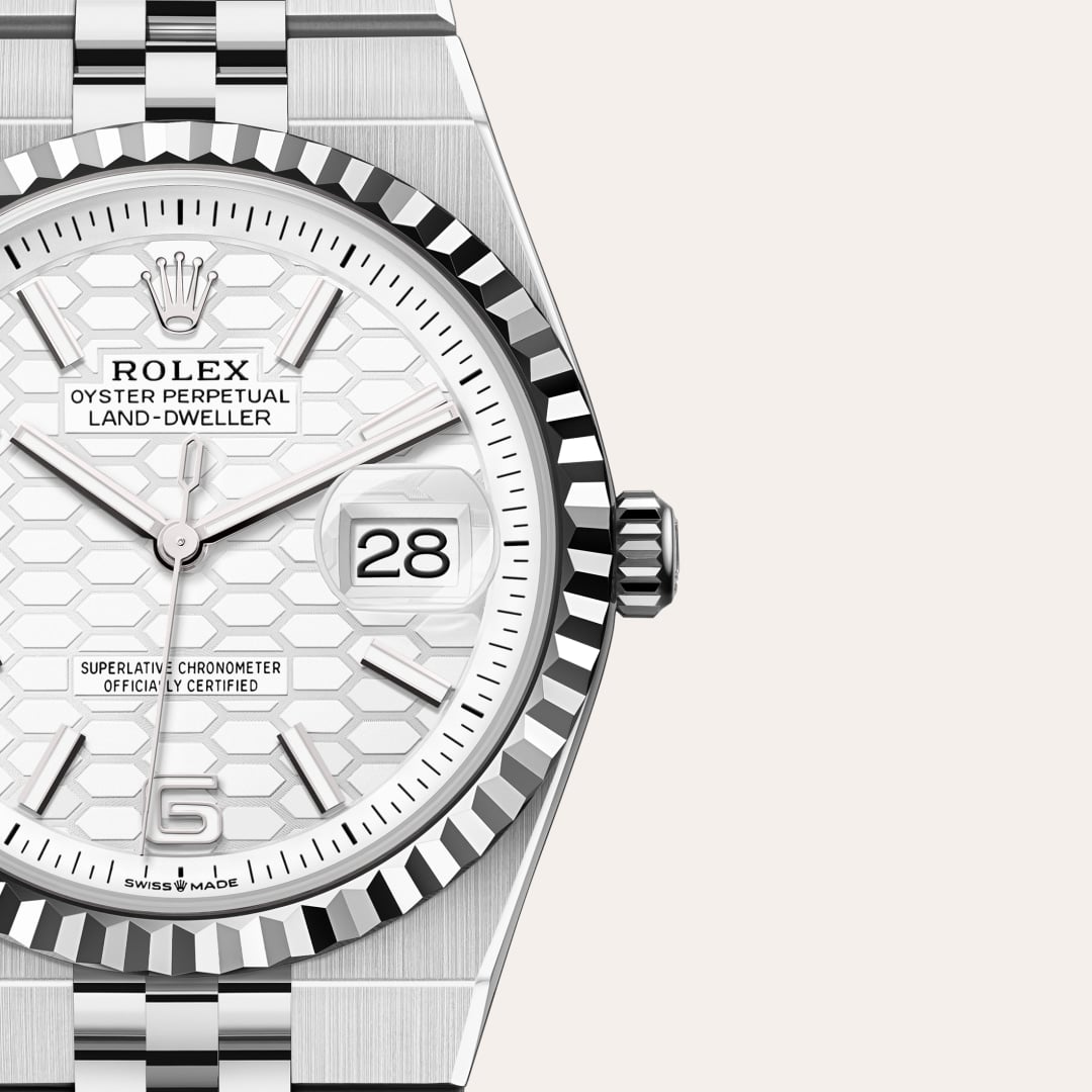 Rolex Land-Dweller 36 Oyster, 36 mm, Edelstahl Oystersteel und Weißgold M127234-0001