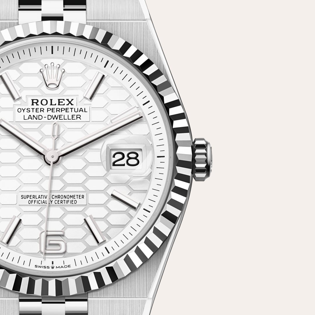Rolex Land-Dweller 40 Oyster, 40 mm, Edelstahl Oystersteel und Weißgold M127334-0001