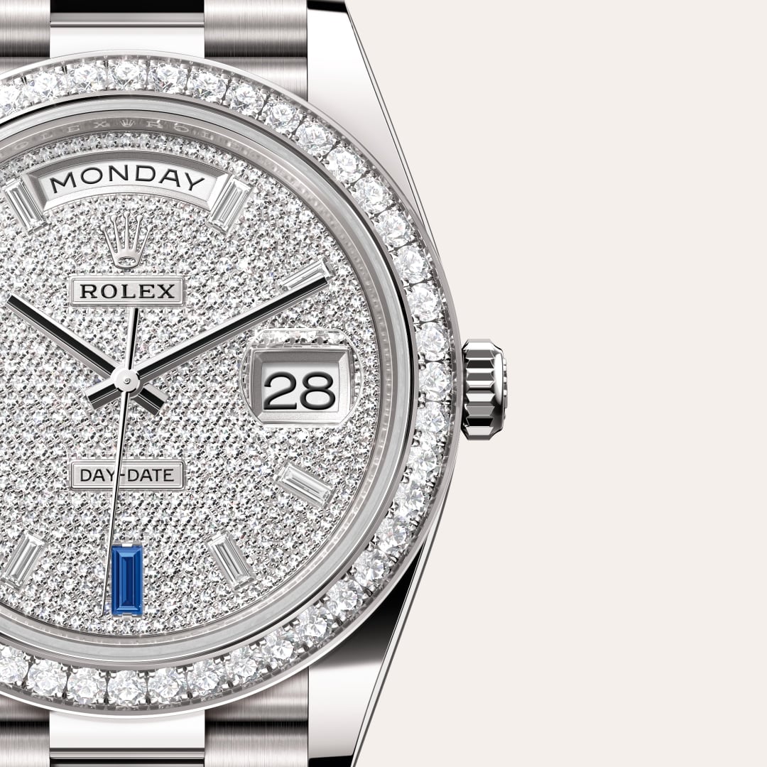 Rolex Day-Date 40 Oyster, 40 mm, Weißgold mit Diamanten M228349RBR-0036