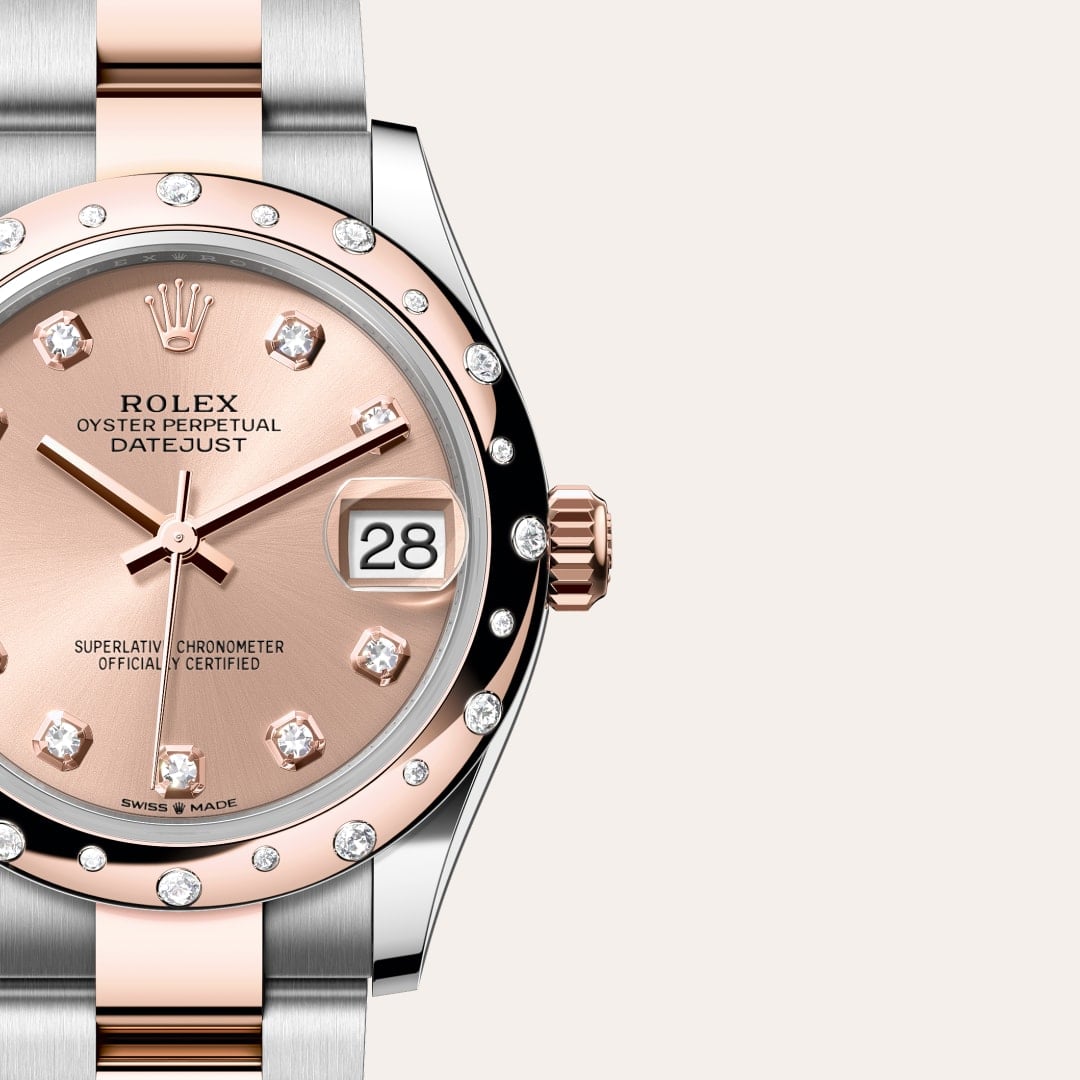 Rolex Datejust 31 Oyster, 31 mm, Edelstahl Oystersteel und Everose-Gold mit Diamanten M278341RBR-0023