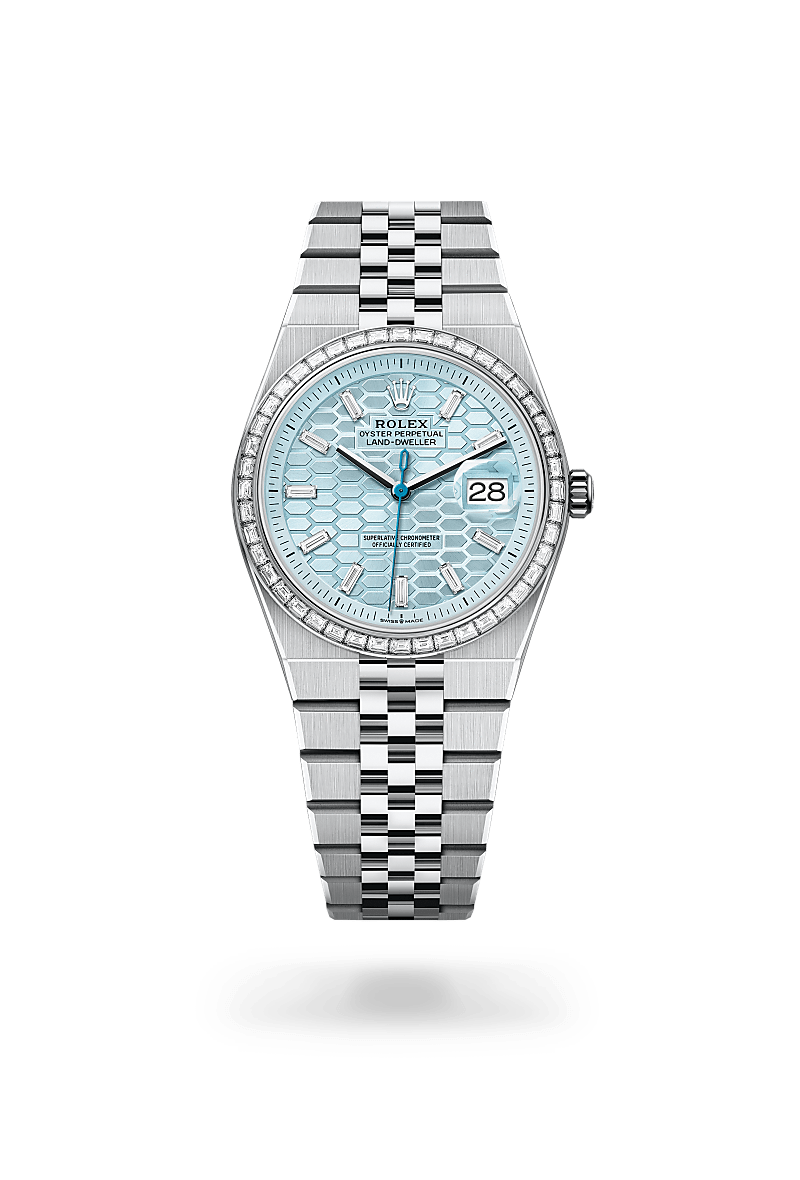 Rolex Land-Dweller 36 Oyster, 36 mm, Platin mit Diamanten m127286tbr-0001