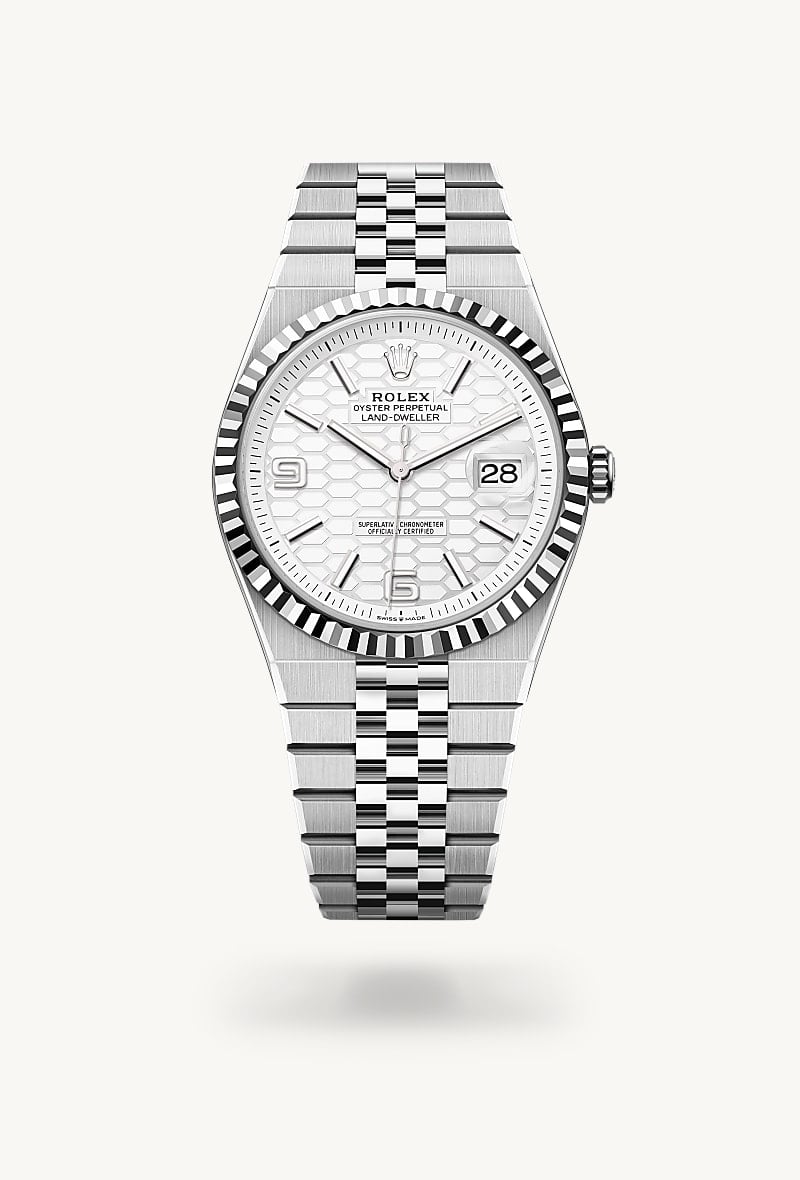 Rolex Land-Dweller 40 Oyster, 40 mm, Edelstahl Oystersteel und Weißgold M127334-0001