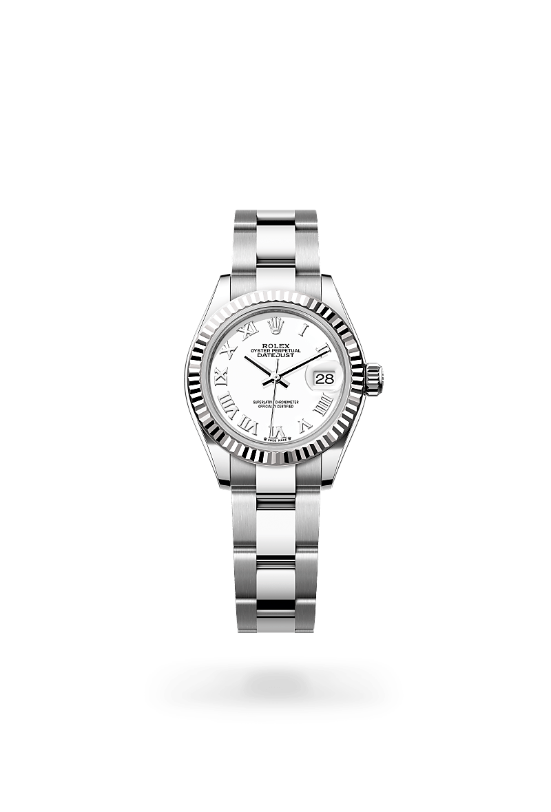 Rolex Lady-Datejust Oyster, 28 mm, Edelstahl Oystersteel und Weißgold m279174-0020