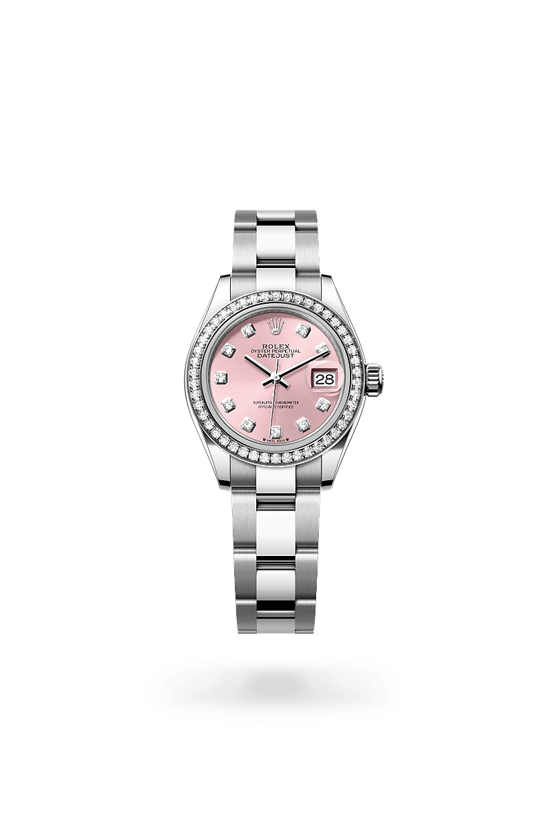 Rolex Lady-Datejust Oyster, 28 mm, Edelstahl Oystersteel und Weißgold mit Diamanten m279384rbr-0004