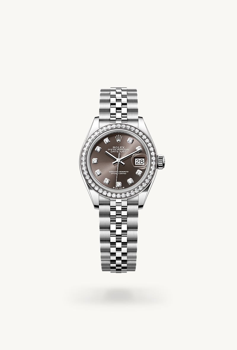 Rolex Lady-Datejust Oyster, 28 mm, Oystersteel, white gold and diamonds M279384RBR-0017