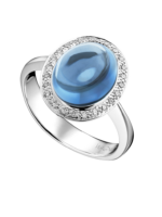 Wagner, Balou Ellipse Ring aus 18 Kt Weißgold mit Diamanten und Topas, Referenz BA255.R.WX, Produktaufnahme