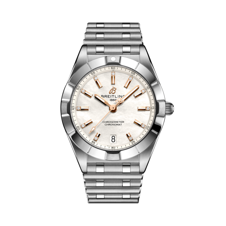 Breitling, Chronomat 32 Armbanduhr aus Stahl, Referenz A77310101A4A1, Produktaufnahme