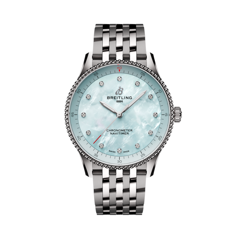 Breitling, Navitimer 32 Armbanduhr aus Stahl, Referenz A77320171C1A1, Produktaufnahme