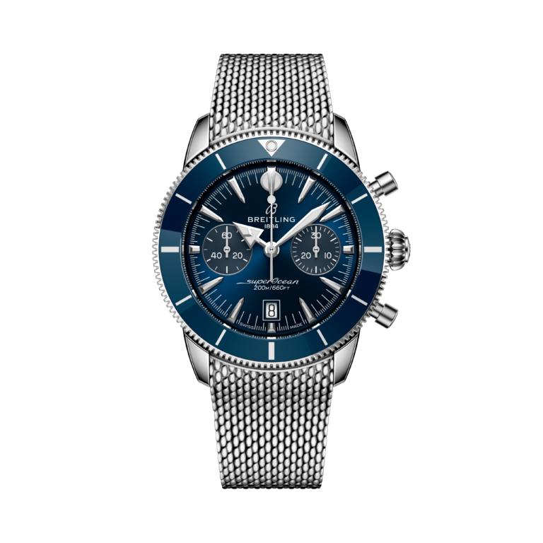 Breitling, Superocean Heritage B01 Chronograph 42 Armbanduhr aus Stahl, Referenz AB0156161C1A1, Produktaufnahme