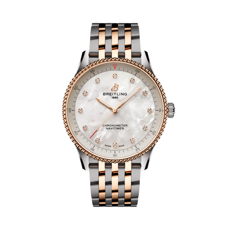 Breitling, Navitimer 32 Armbanduhr aus Stahl / Gold 750 R, Referenz U77320E61A1U1, Produktaufnahme