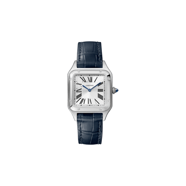 Cartier, Santos de Cartier, small Modell Armbanduhr aus Stahl, Referenz WSSA0086, Produktaufnahme