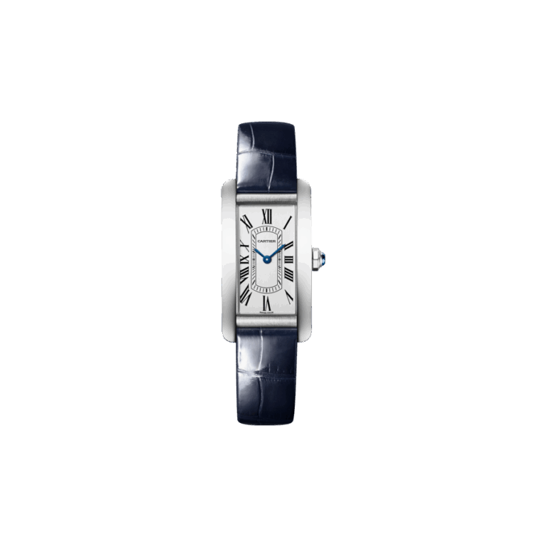 Cartier, Tank Americaine small Armbanduhr aus Stahl, Referenz WSTA0117, Produktaufnahme