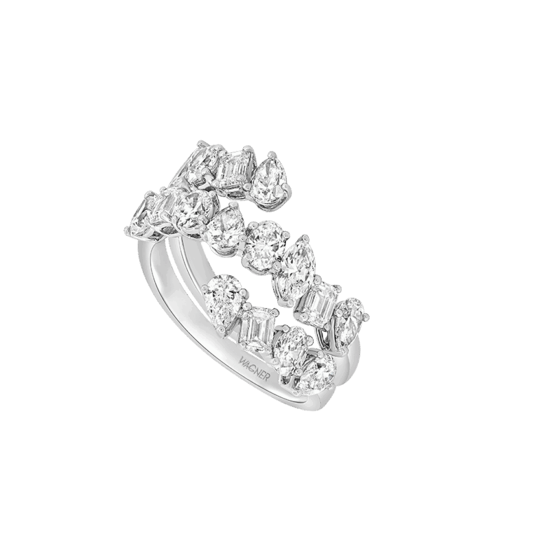 Fancy Ring aus 18 Kt Weißgold mit Diamanten