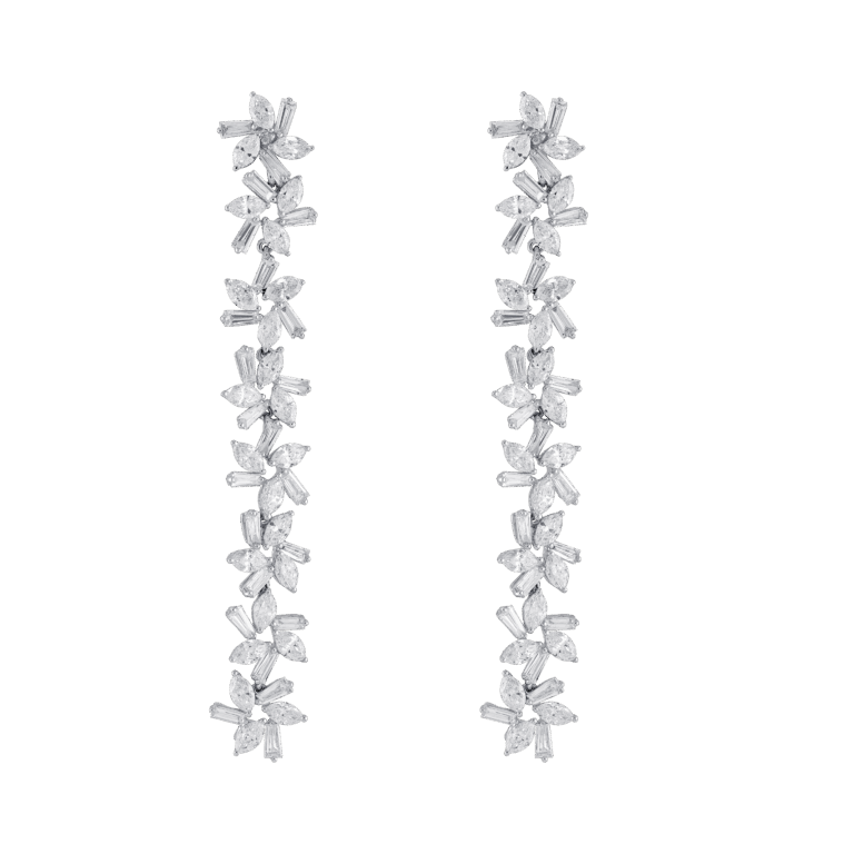 Fancy Ohrschmuck aus 18 Kt Weißgold mit Diamanten
