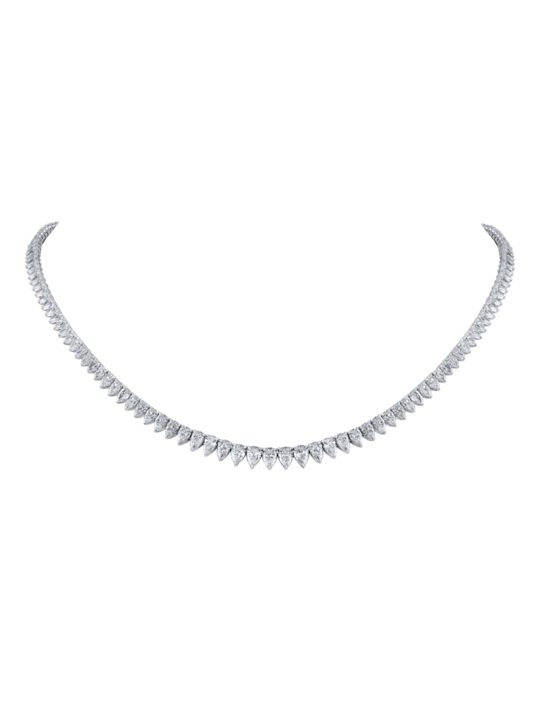 Fancy Collier aus 18 Kt Weißgold mit Diamanten