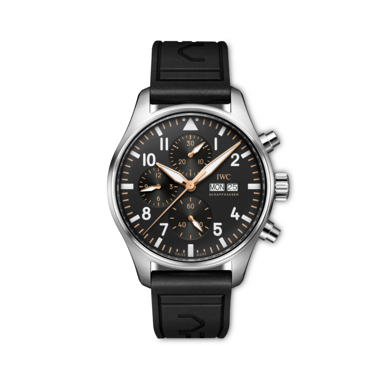 IWC Schaffhausen, Pilots Watch Chronograph 43 Armbanduhr aus Stahl, Referenz IW378009, Produktaufnahme
