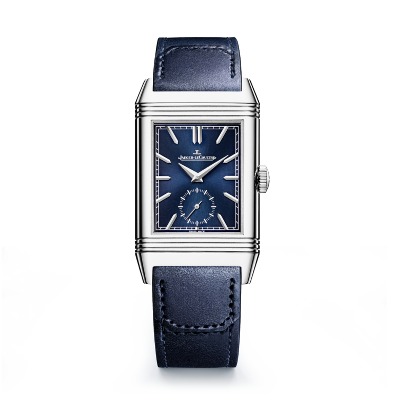 Jaeger LeCoultre, Reverso Tribute Duoface Armbanduhr aus Stahl, Referenz 3988481, Produktaufnahme