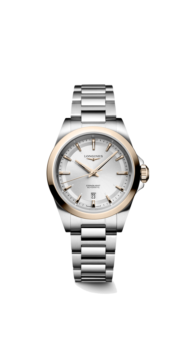 Longines, Conquest Armbanduhr aus Stahl / Gold 750 R, Referenz L3.320.5.72.6, Produktaufnahme