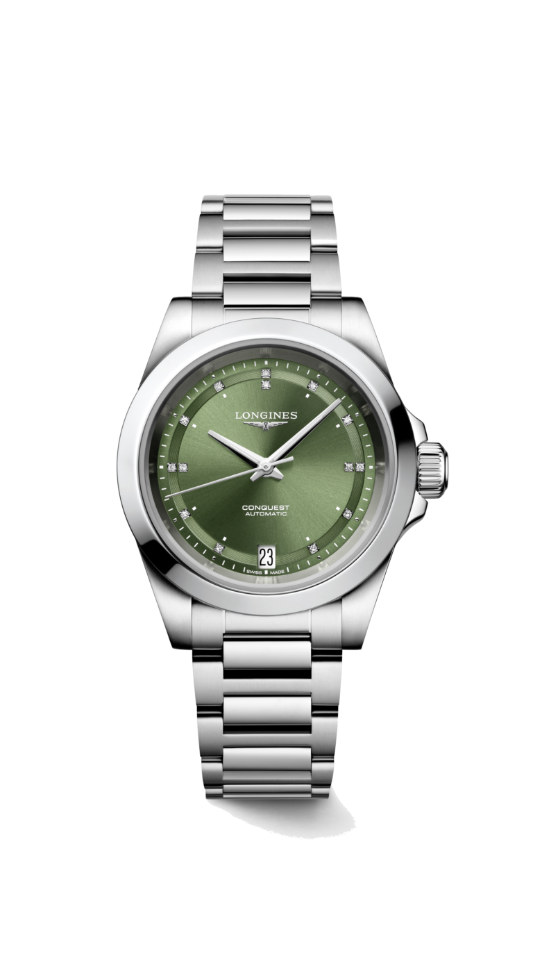 Longines, Conquest 2023 Armbanduhr aus Stahl, Referenz L3.430.4.07.6, Produktaufnahme