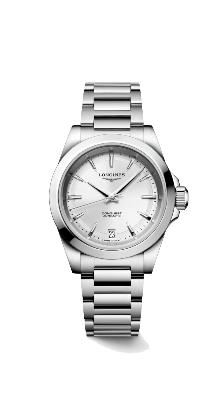 Longines, Conquest 2023 Armbanduhr aus Stahl, Referenz L3.430.4.72.6, Produktaufnahme