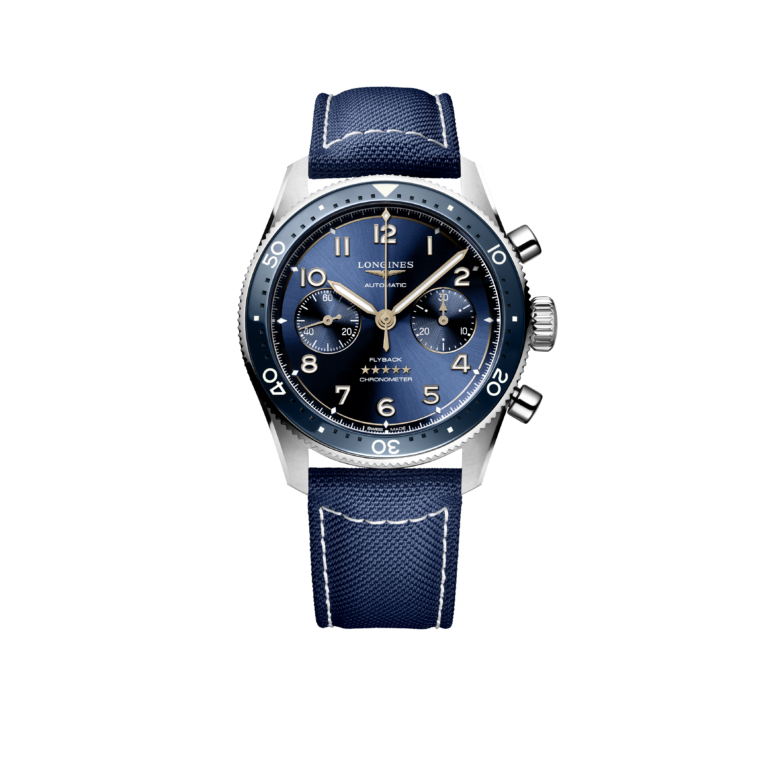 Longines, Longines Spirit Flyback Armbanduhr aus Stahl, Referenz L3.821.4.93.2, Produktaufnahme