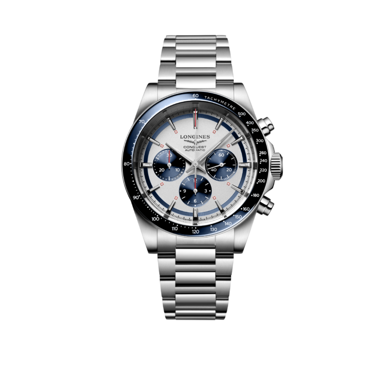 Longines, Conquest Armbanduhr aus Stahl / Keramik, Referenz L3.835.4.98.6, Produktaufnahme