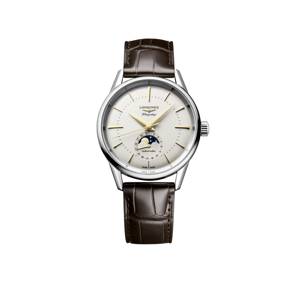 Longines, Flagship Heritage Armbanduhr aus Stahl, Referenz L4.815.4.78.2, Produktaufnahme