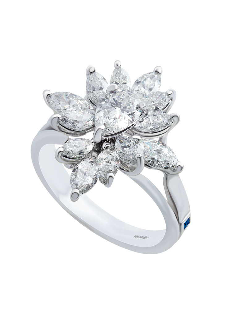 Wagner, Masterpiece Ring aus 18 Kt Weißgold mit Diamanten, Referenz M1022.R.WX, Produktaufnahme