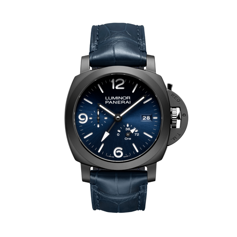 Panerai, Luminor GMT Power Reserve Ceramica Armbanduhr aus Keramik, Referenz PAM01574, Produktaufnahme