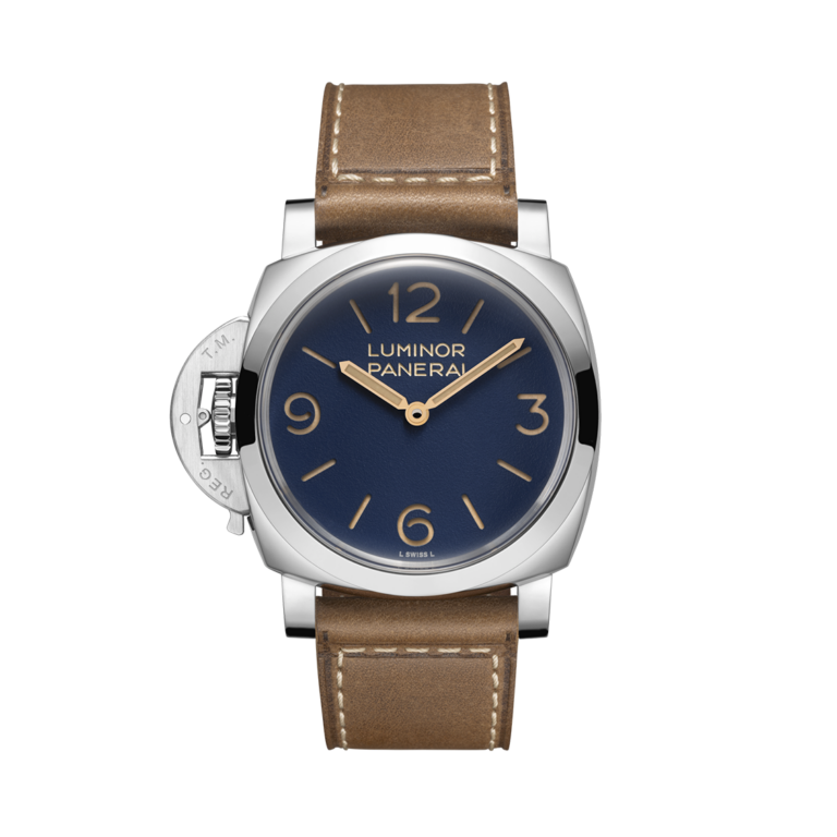 Panerai, Luminor Destro Armbanduhr aus Stahl, Referenz PAM01732, Produktaufnahme