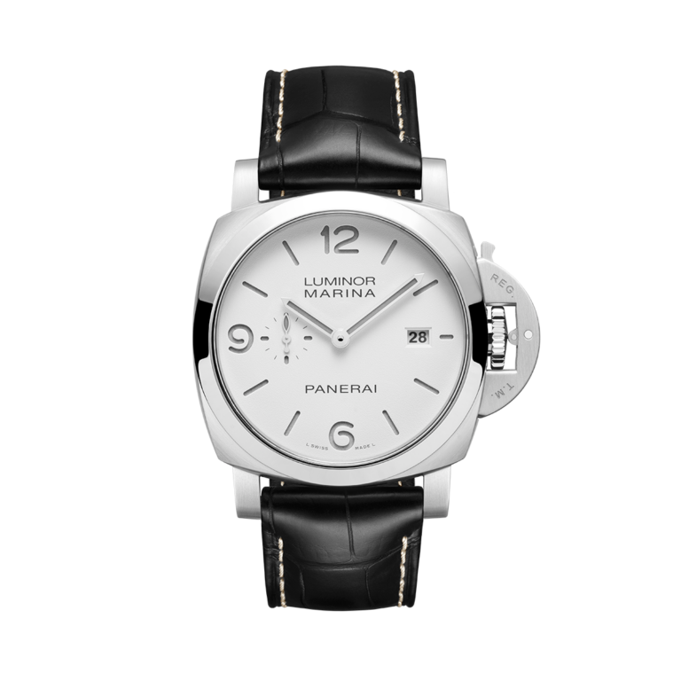 Panerai, Luminor Marina 44 Armbanduhr aus Stahl, Referenz PAM03314, Produktaufnahme