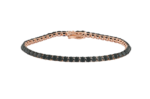 Rivière Brillant Armband aus 18 Kt Roségold mit schwarzen Diamanten