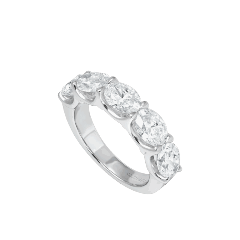 Rivière Oval Ring aus 18 Kt Weißgold mit Diamanten