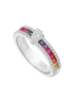 Wagner, Rivière Rainbow Ring aus 18 Kt Weißgold mit Diamanten und Saphir, Referenz RI818.R.WX, Produktaufnahme