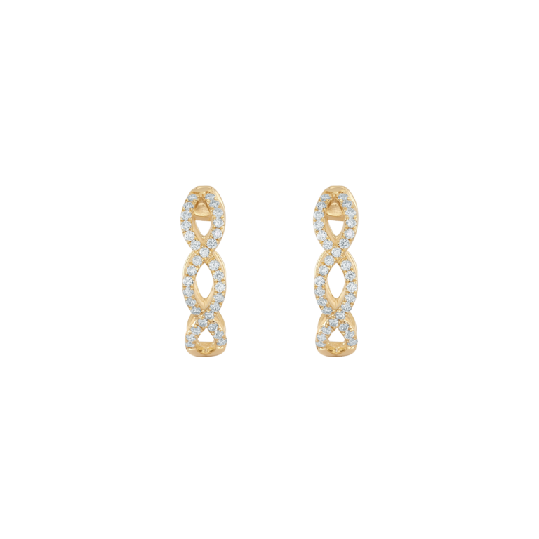 Signature Ohrschmuck aus 18 Kt Gelbgold mit Diamanten