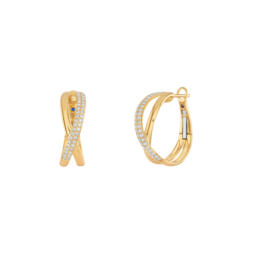 Wagner, Signature Creolen aus 18 Kt Gelbgold mit Diamanten, Referenz S2047.O.GX, Produktaufnahme