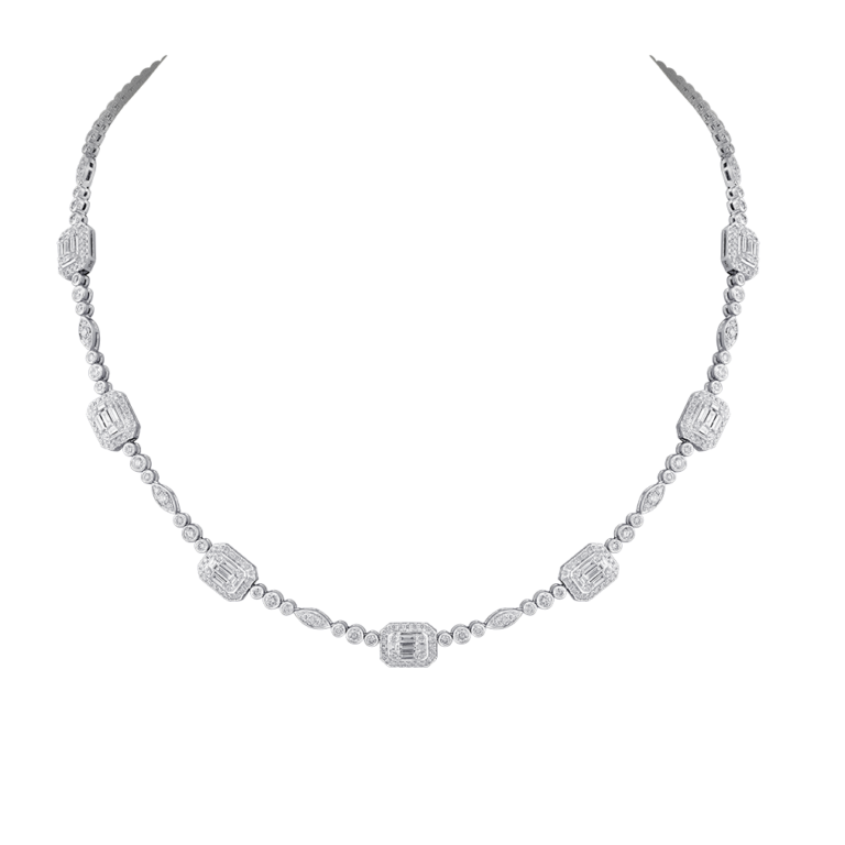 Signature Collier aus 18 Kt Weißgold mit Diamanten