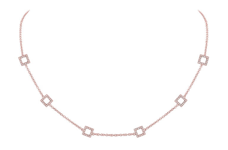 Signature Collier aus 18 Kt Roségold mit Diamanten