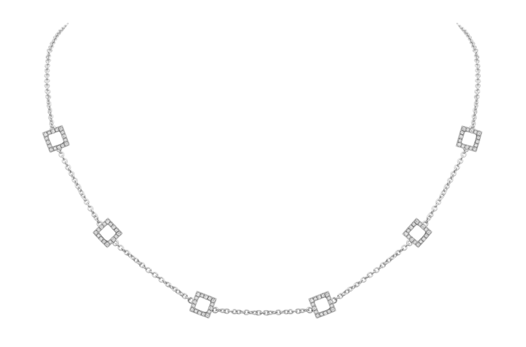 Signature Collier aus 18 Kt Weißgold mit Diamanten