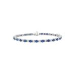 Signature Armband aus 18 Kt Weißgold mit Diamanten und blauem Saphir