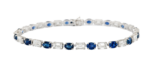 Signature Armband aus 18 Kt Weißgold mit Diamanten und blauem Saphir