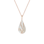 Seaside Anhänger mit Kette aus 18 Kt Roségold mit Diamanten und Perlmutt