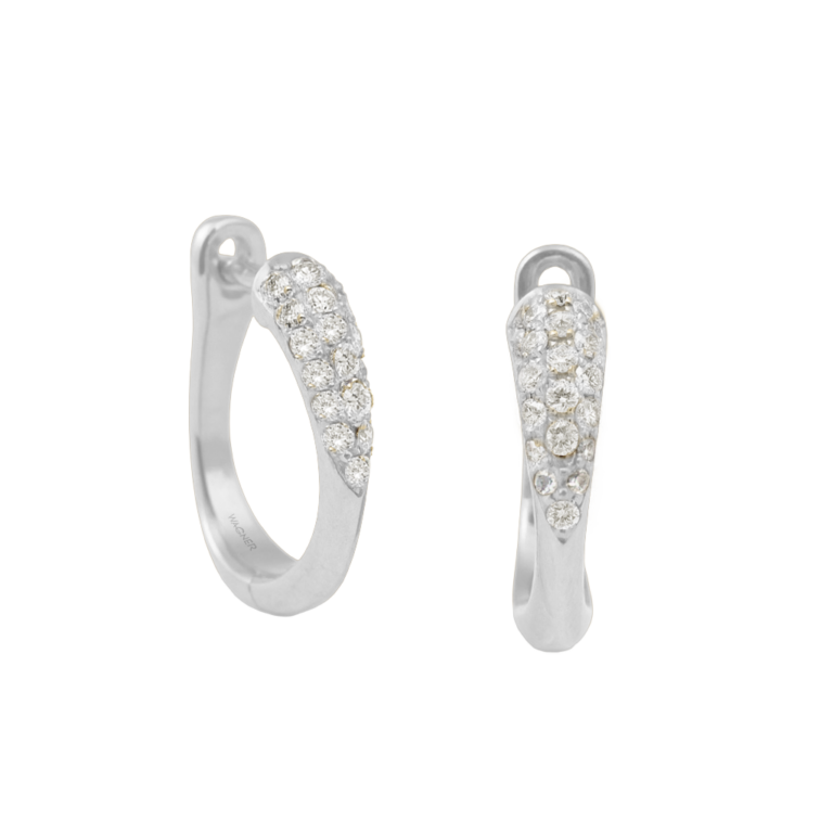 Starlight Special Creolen aus 18 Kt Weißgold mit Diamanten