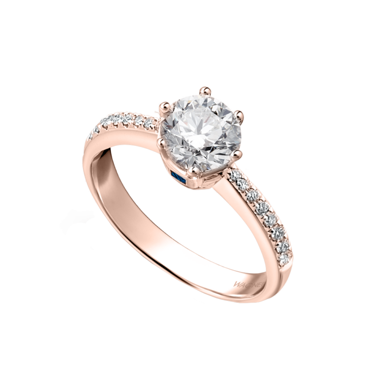 No 16 Solitaire aus 18 Kt Roségold mit Diamanten