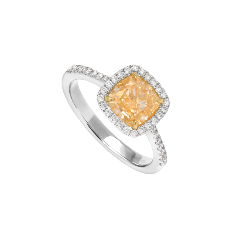 Solitaire Special Ring aus 18 Kt Weißgold mit Diamanten