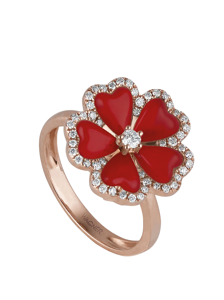 WAGNER_Flora Collection_ring_18 kt rose gold, 0.26 ct diamonds, agate_EUR 2650