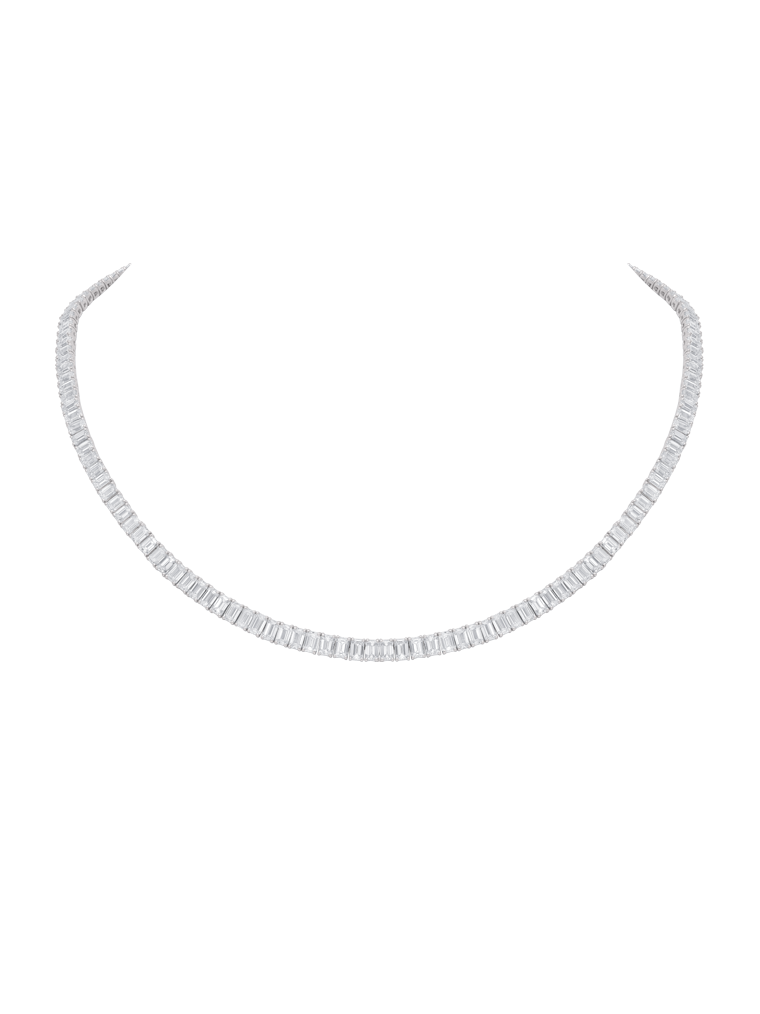 WAGNER_Riviere Emerald_necklace_18 kt white gold, 37.64 ct diamonds_price on request