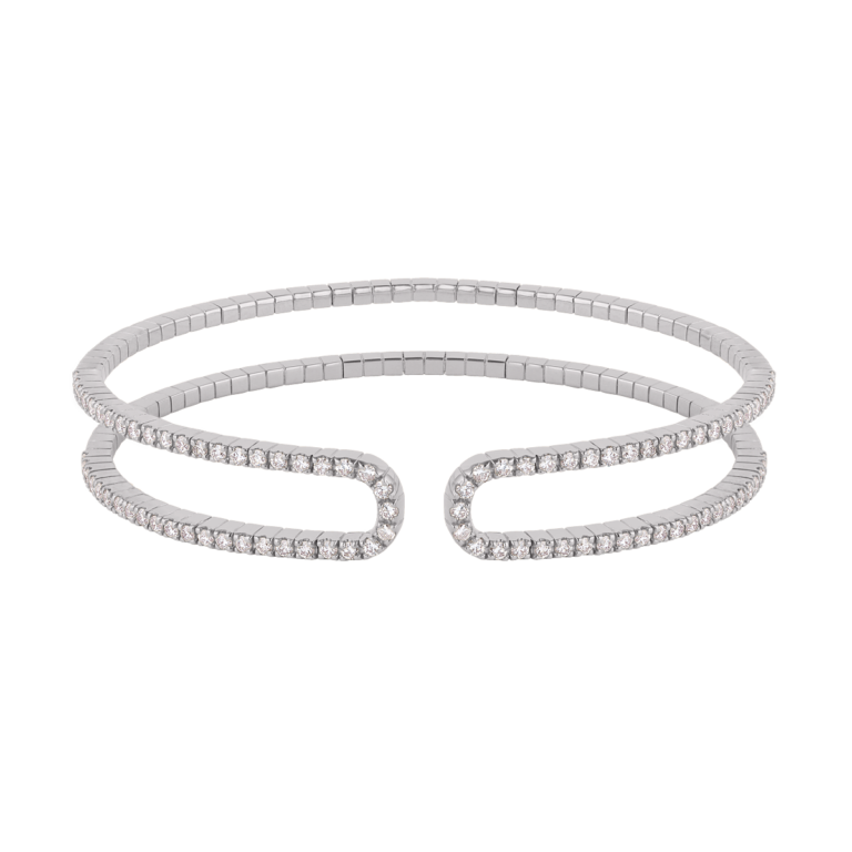 WAGNER_Rivière-Flow Collection_bangle_18 kt white gold, 1.27 ct diamonds_from EUR 8300