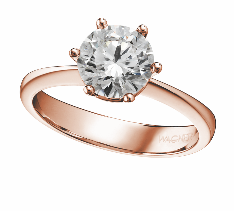 WAGNER_Solitaire_ring_18 kt rose gold, 0.25 ct diamond_from EUR 2330